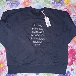 Vineyard Vines Dark Blue Crewneck Sweater-Boston